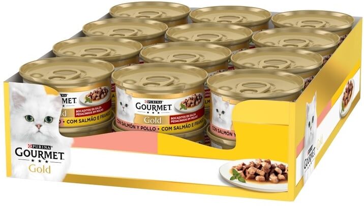 Gourmet Gold Bocaditos em Molho Salmão e Frango 24 unid x 85g