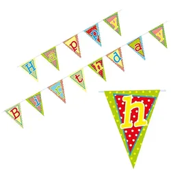 Papstar 10 X Wimpelkette, Papier 4 m "Happy Birthday" lackiert