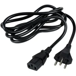 2x Furber.power Netzkabel C13-T12 (10 m), Stromkabel, Schwarz