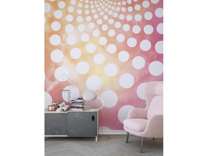Komar Vlies Fototapete - Fibonacci Sunset - Größe 250 x 250 cm - Tapete, Wanddekoration, Wohnzimmer, Schlafzimmer, Büro