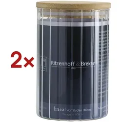 Ritzenhoff & Breker Vorratsglas Linea 900 ml 2 Stück, 10x16 cm