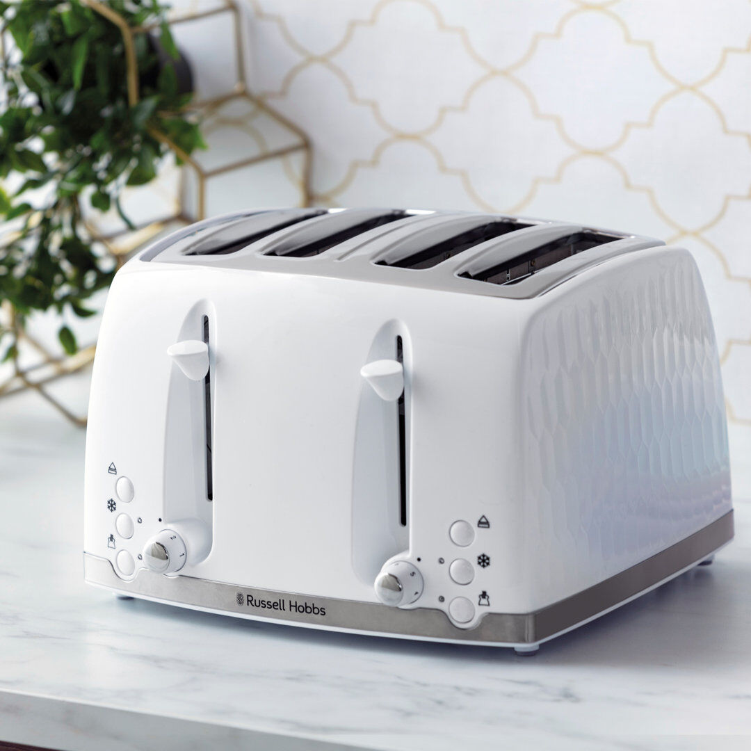 Russell Hobbs 4 Slice Honeycomb Toaster White 4 - Slice