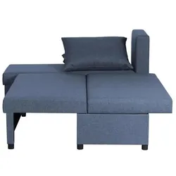 Joss, Sofa + Bettsofa, Wende-Ecksofa – Blauer Stoff – L 192 x T 143 x H 79 cm – – Hergestellt in der Ukraine (Ecksofa)