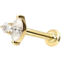14 Karat Gold Labret mit Innengewinde MOISSANIT-DESIGN