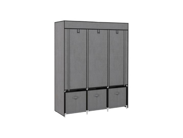 Armoire en tissu - HOMCOM - Pliable - 125x43x162 5 cm - 3 tiroirs - Gris foncé