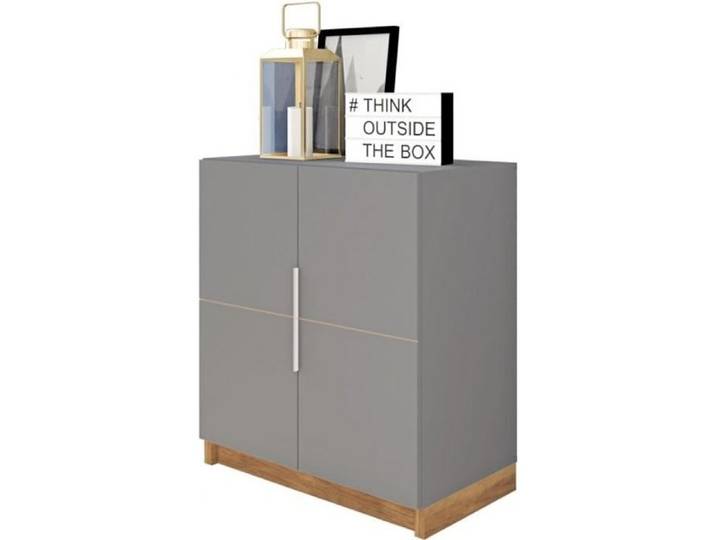Armoire Basse 2 Portes Gris Mat - Caemmum - Chambres adultes - CHAMBRE