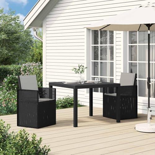 Gartenstühle 2er Set Anthrazit Hellgrau PP Klappstuhl Outdoor 53x47x88 cm wetterfest für Terrasse Balkon Garten Loungebereich