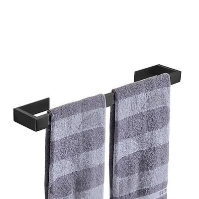 Badezimmer-Accessoire-Set, selbstklebende mattschwarze Edelstahl-Hardware umfasst Kleiderhaken, Handtuchhalter, Handtuchhalter, Toilettenpapierhalter, für Zuhause und Hotel
