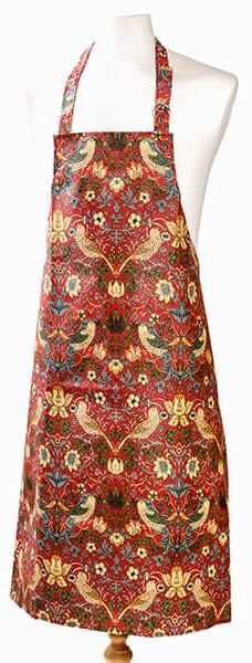 William Morris Strawberry Thief Red Acrylic Apron