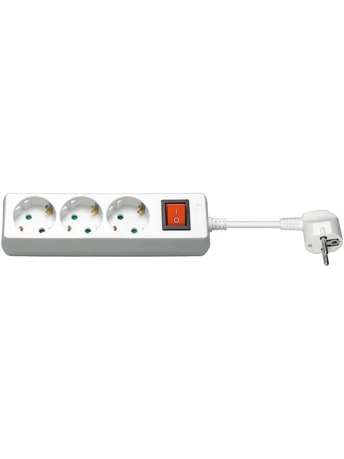 Pro Strom Sockel x3 - Weiß - Switch - 1.5m