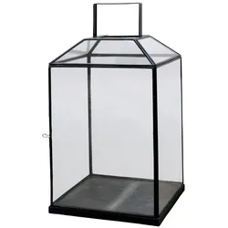 Chic Antique XL Laterne aus Glas und Eisen, 32x32x60cm, antique schwarz