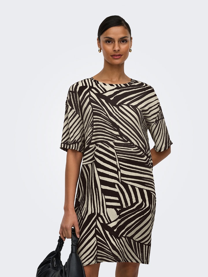 JDY Kleid "Debbie" in Braun/ Beige - S