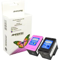2 Ampertec Tinten ersetzt HP 3JB05AE 304 Doppelpack KCMY