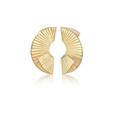 Paar Ohrstecker ELLI PREMIUM "Hänger Fächer Form Trend 925 Silber", gold, Ohrringe, Damen, onesize, ohne Stein, Silber 925 (Sterlingsilber)