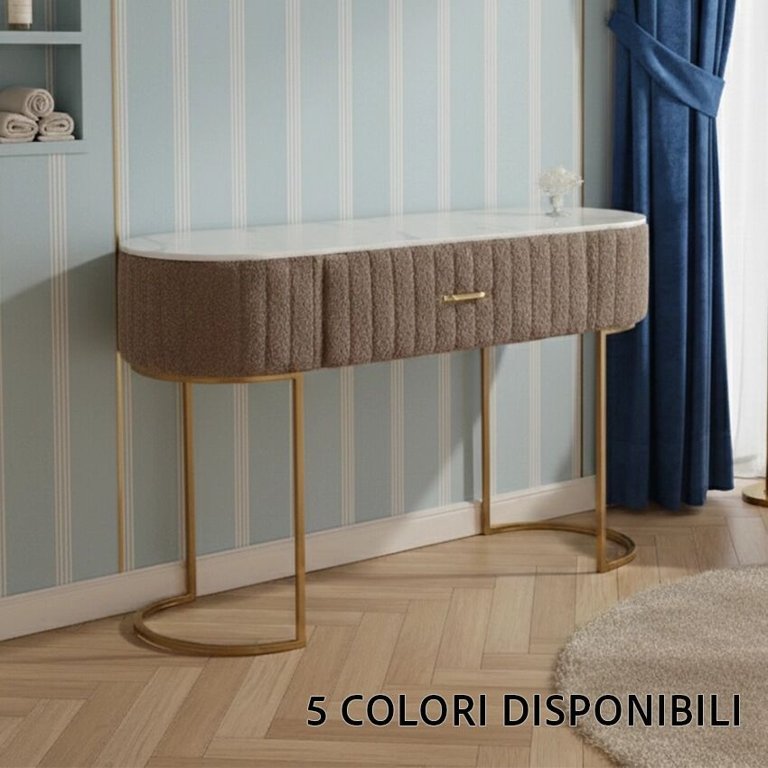 Tuttoperlestetica Consolle in Teddy – Scrivania mobile per centro estetico, spa, salone di bellezza e parrucchiere ROSA