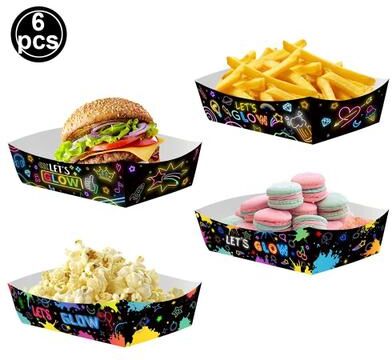 Uplift Picks Neon Party Fedora Hats Glow Bright Under UV Blacklight Party Celebrations boxes (6 Pcs)