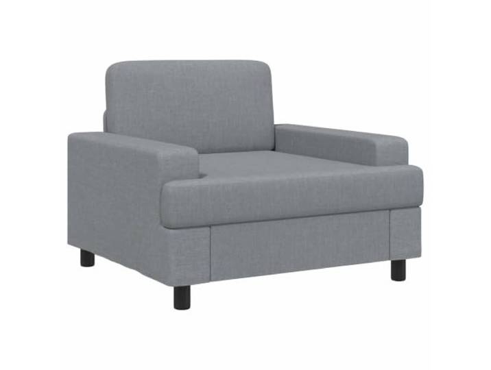NLQMSU Sessel, hellgrau, aus Stoff, moderner Wohnzimmerstuhl Rahmen aus Holz und Metall, quadratische Füße aus Kunststoff, Bezug 100% Polyester, erweiterte Armlehnen, Verwendung: