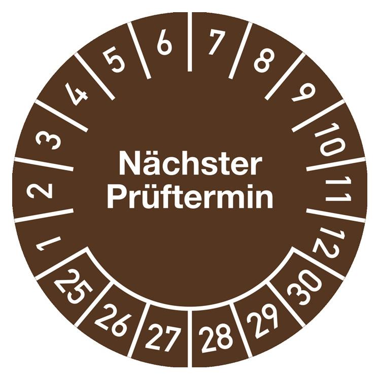 Moedel Mehrjahresprüfplakette Ø 20 mm Nächster Prüftermin 2026 - 2031 Folie (106730)