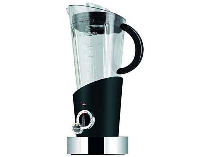 BUGATTI, Vela Evolution, elektrischer Mixer für Milchshakes und Smoothies, inklusive Eisbrecherfunktion, 4 Geschwindigkeiten, Kapazität 1,5 Liter, 500 W, innovatives Design, Mattschwarz