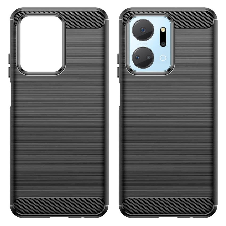 Hurtel Carbon Case Hülle für Honor Play 40 Plus / Honor X7a flexible Silikon-Carbon-Hülle schwarz (Honor Play 40 Plus, Honor X7a) (1404978613)
