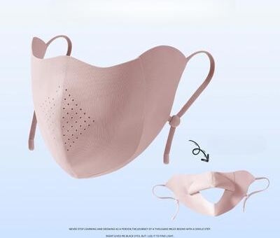 USA Free Shipping Shop UV Protection Ice Silk Face Mask With Drinking Opening For Cycling, Driving & Outdoor Summer Wear pink
