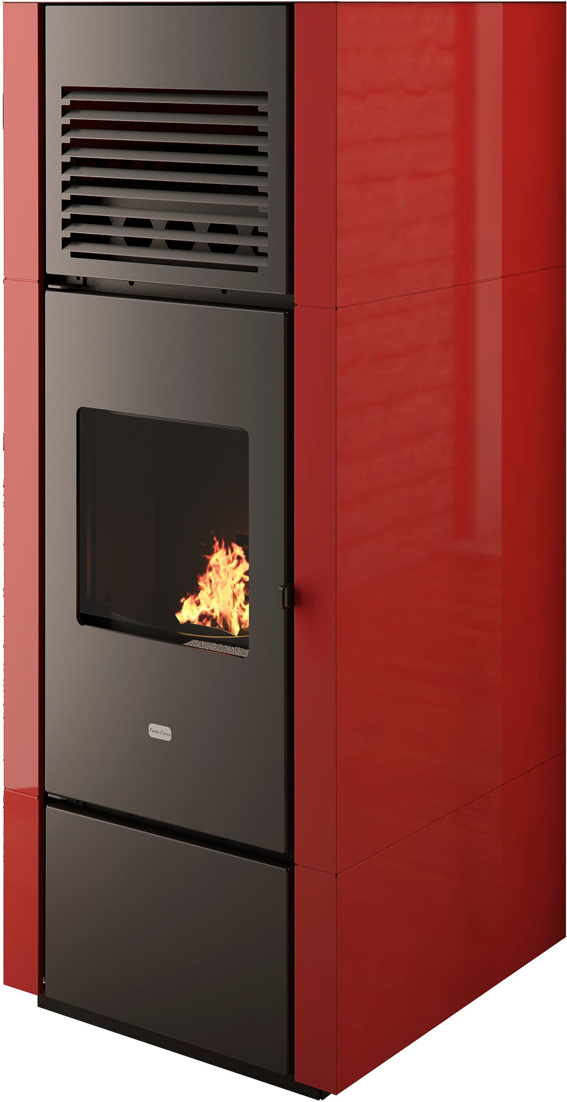 Punto Fuoco STUFA PELLET CANALIZZATA PUNTOFUOCO NIA 15,4 kW BORDEAUX CON TELECOMANDO