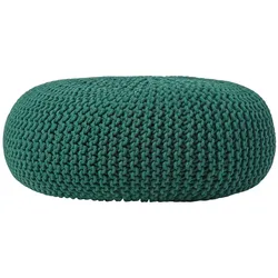 STRICK-POUF tannengrün, Bodenkissen rund 70/70/23 cm