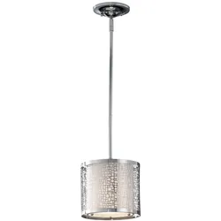 Pendellampe Deckenleuchte Hängelampe Stahl Chrom D 20,3 cm Esszimmerlampe