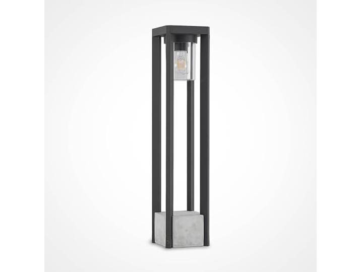 Lucande Luminaire extérieur Kalisa à intensité variable (Moderne) en Gris Aluminium (1 lampe\,à E27)\, Borne lumineuse borne luminaire pour socle