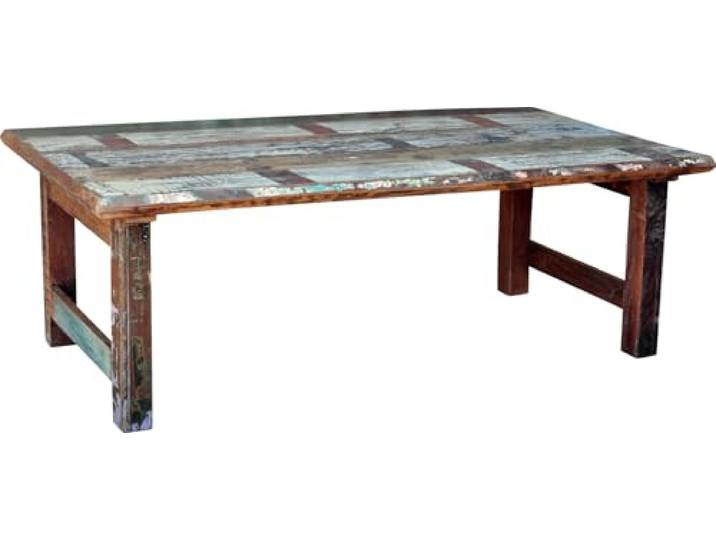 Kaffeetisch aus Recycleholz, antikfarbig, stabil und langlebig, Modell 18b
