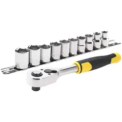 Stanley, Steckschlüssel + Stecknuss, Juego de trinquete 3/8" 72 dientes