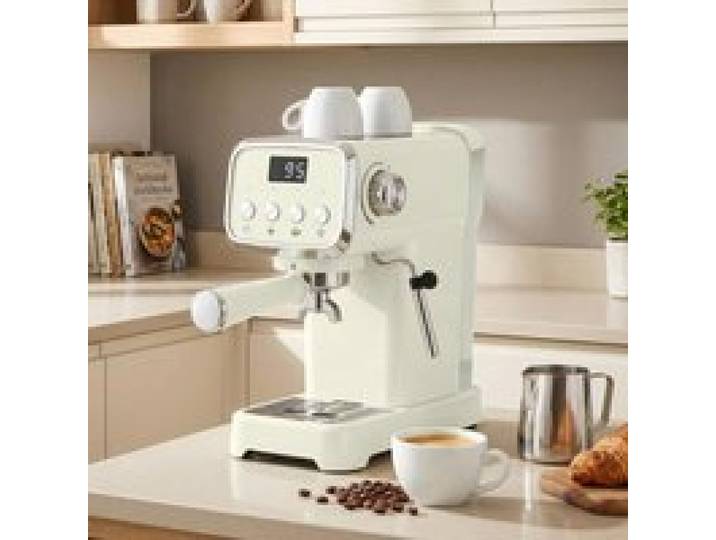 Machine à expresso porte‑filtre 32x17x31 cm en acier inoxydable appareil semi‑automatique avec mousseur à lait