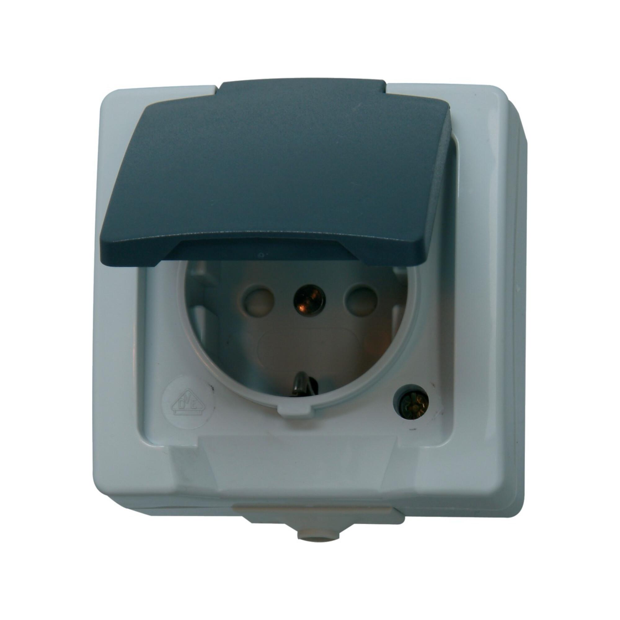 Kopp Schutzkontakt-Steckdose AP-FR, Nautic grau (107856005)
