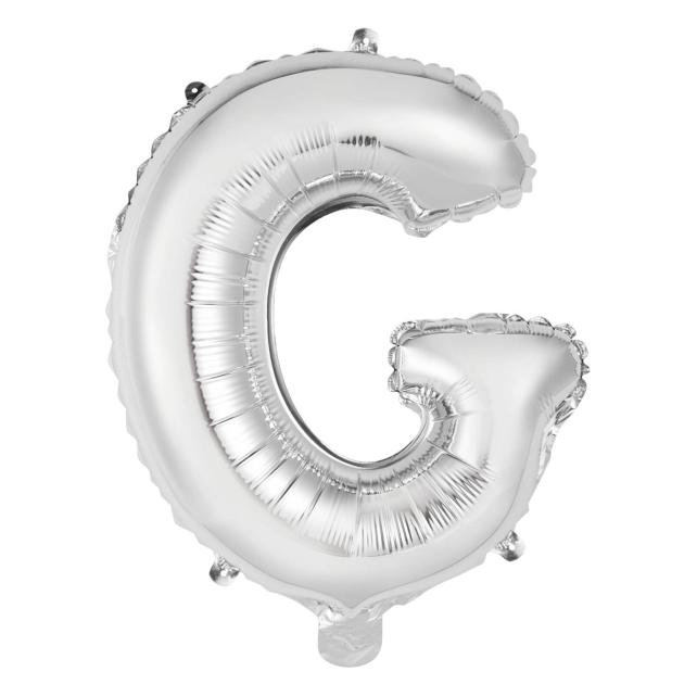 Riethmüller Mini Buchstabe G Silber Folienballon N16 verpackt (5x) (9909614)
