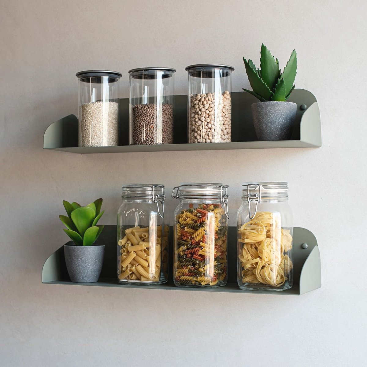 Dubbele wandplank voor boeken en decoratie, 60 cm breed