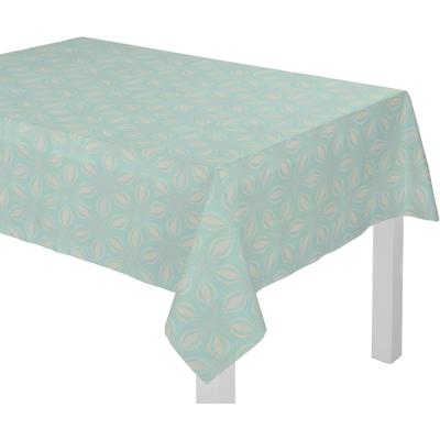 Tischdecke ADAM "Retro Floret" Gr. 1, blau (helltürkis), B:130cm L:190cm, Bio-Baumwolle, Tischdecken, Tischdecke, aus 100% Bio-Baumwolle