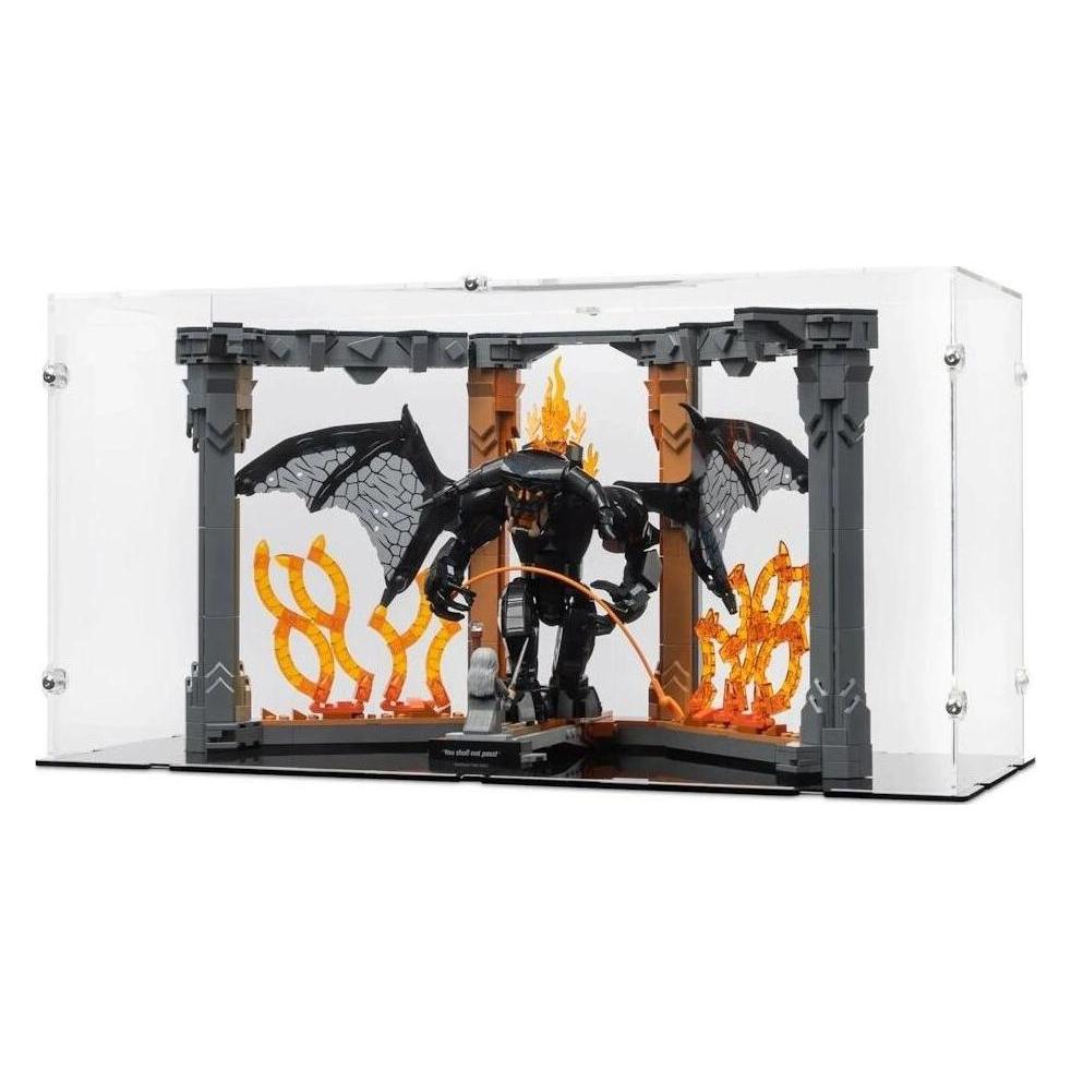 iDisplayit Acrylic display for the open LEGO 10367 Lord ofr te Rings Balrog Book Nook (With black floor) (120300)