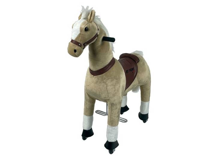 TPFLiving Reittier Pferd Layla - Größe M - Farbe: beige, Schaukeltier für Kinder von 4 bis 10 Jahren - Sitzhöhe: 65 cm