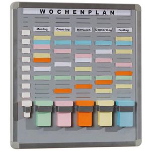 Eichner Stecktafel 9089-00006, T-Card Systemtafel, T-Kartentafel 5 Module a 20 Schlitze 45,5 x 46,4cm