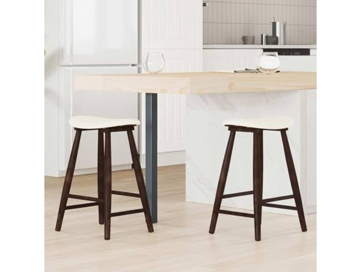 Esszimmerstühle 2er Set Massives Gummibaumholz Hellbraun Mid-Century Design Massivholz Gummibaum, kegelförmige Beine, pflegeleichte Oberfläche, robuste Stabilität, warme Farbgebung