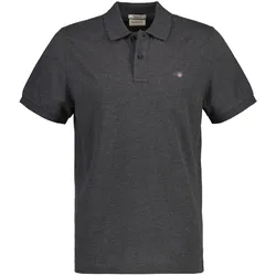 GANT Herren Poloshirt - REGULAR SHIELD, Kurzarm, Knopfleiste, Pique, Stickerei Anthrazit / 4XL