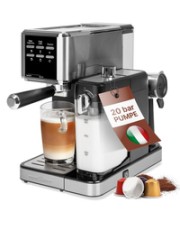 Clatronic PC-ES-KA 1266 Espressomaschine silber/schwarz Espresso-Automat (501266)