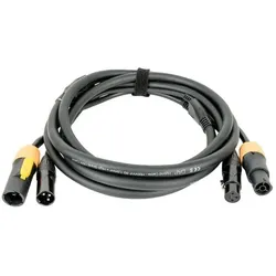 DAP FP22 Hybrid Cable - Power Pro True & 3-pin XLR - DMX / Power - 3 m - schwarze Ummantelung
