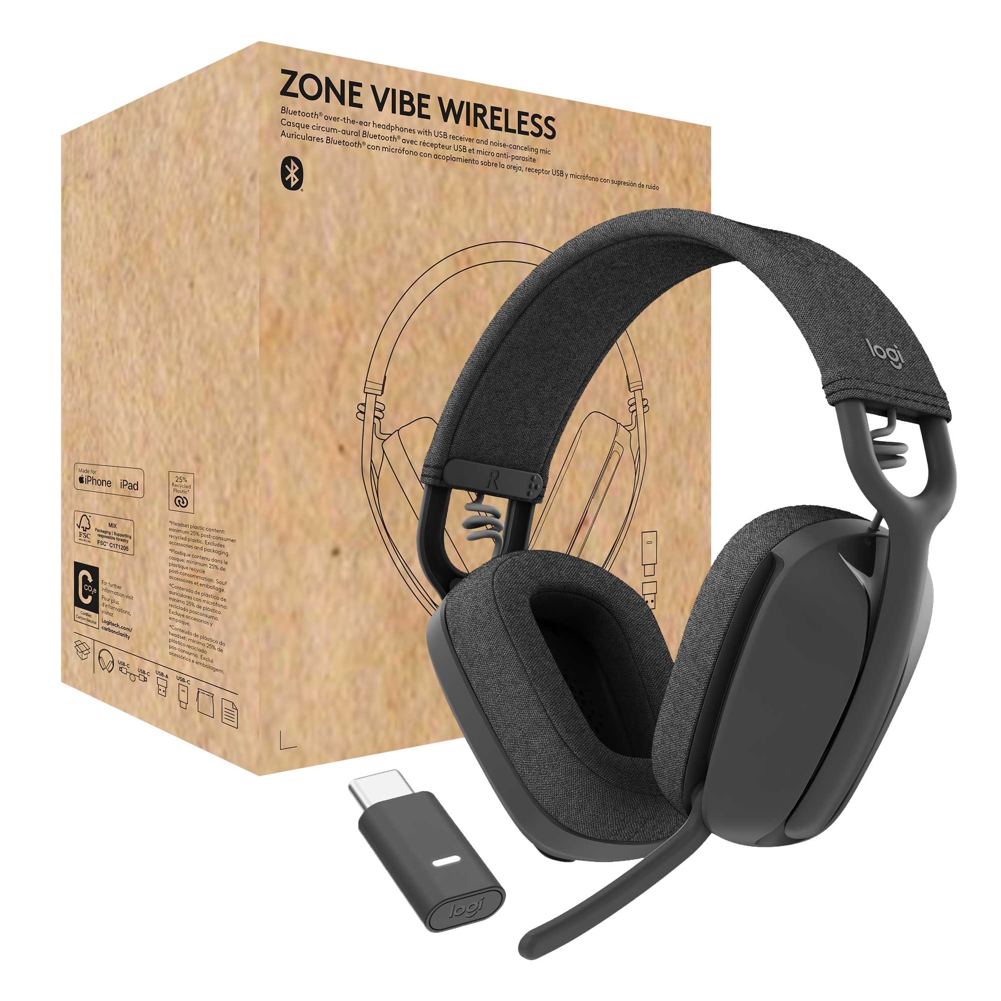 Logitech Zone Vibe Headset kabellos (Bluetooth) Weiß