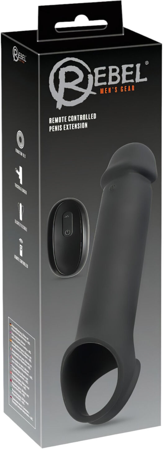 Rebel - Wireless Vibrating Penis Sleeve with Radio Function (Black)