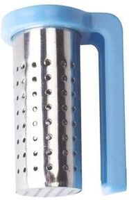 Inspired Deals Portable Stainless Steel Tea Strainer For Loose Leaf Tea With Easy Grip Handle blue