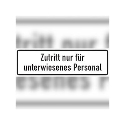 Hinweisschild, Zutritt nur für unterwiesenes Personal, 120x350mm, Folie/Aluminium - 350x120 mm Folie selbstklebend