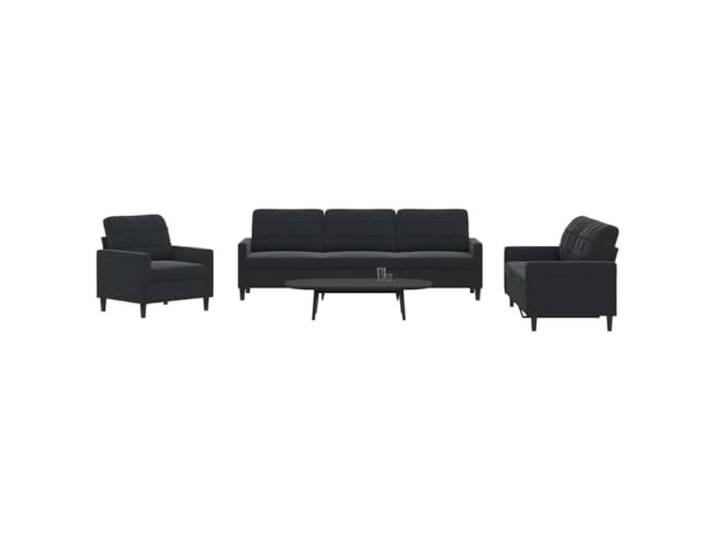 HEFZGDB 4-TLG. Sofagarnitur mit Kissen Schwarz Samt, Weiches Velours Material und Robustes Metallgestell, Vielseitiger Hocker als Sitzgelegenheit