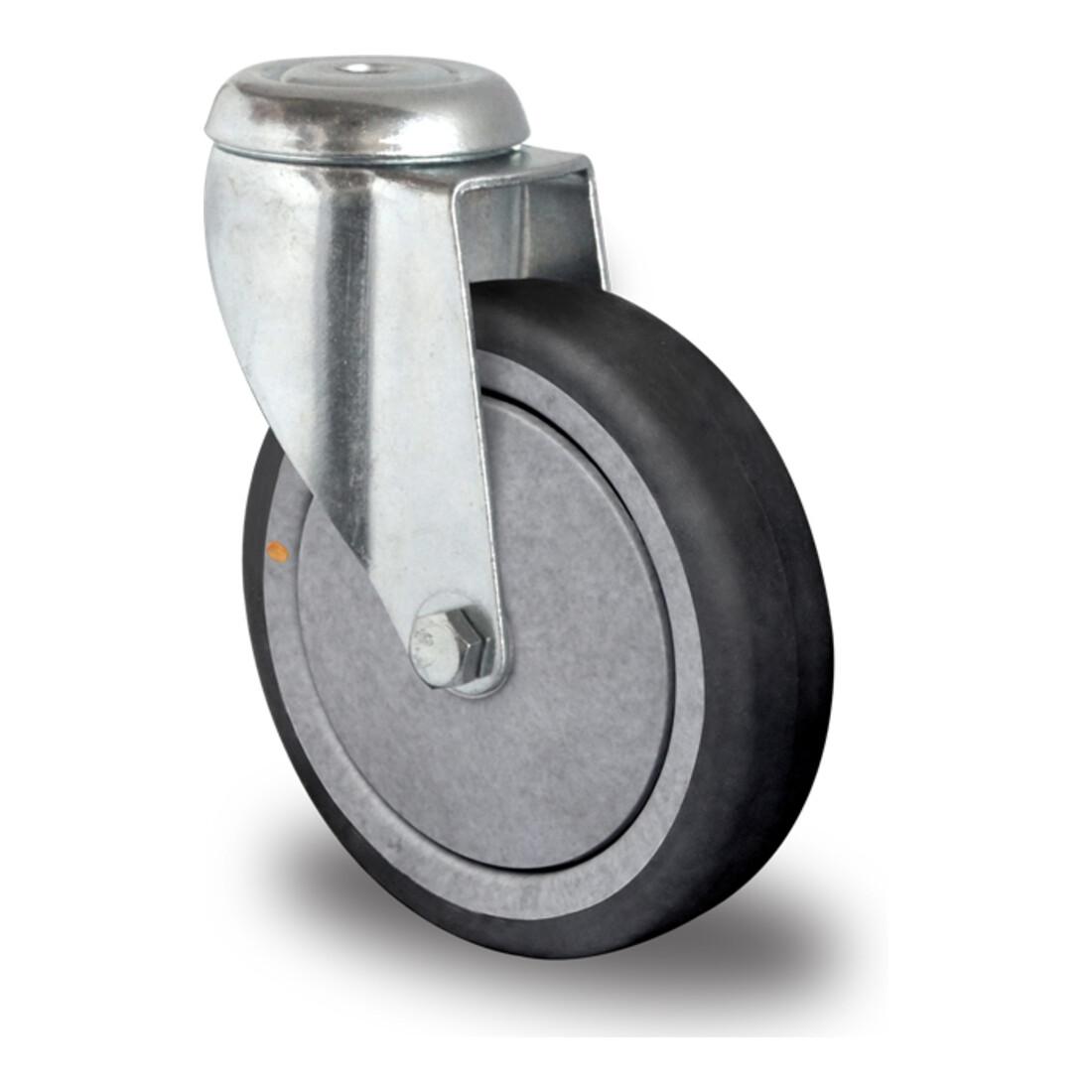 CASCOO Rückenlochlenkrolle ø 125 mm Serie P2T2 (antistatisch) Gleitlager (HAH15C0125P2T2P0NA)