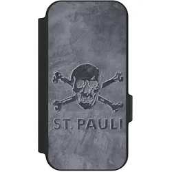Nivocase Klapphülle für Google Pixel 11 Handyhülle aus Kunst Leder NIVOflip schwarz Beton FC St. Pauli Logo (Google Pixel 11), Smartphone Hülle, Schwarz